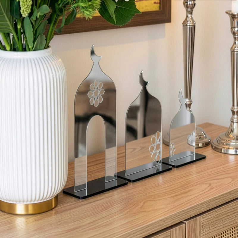 Islamic Masjid Table Decor Set – 3 Piece Acrylic Mosque Ornament