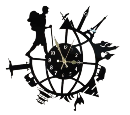 Woman or Man, Backpacking Traveler Clock