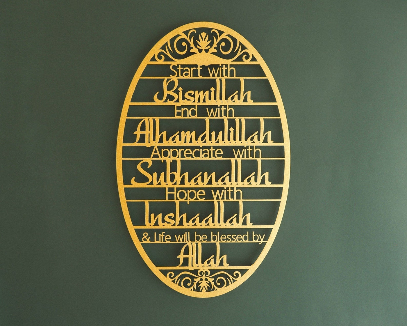 Start With Bismillah Acrylic Islamic Wall Art, Islamic Decor,  Decoration for Home