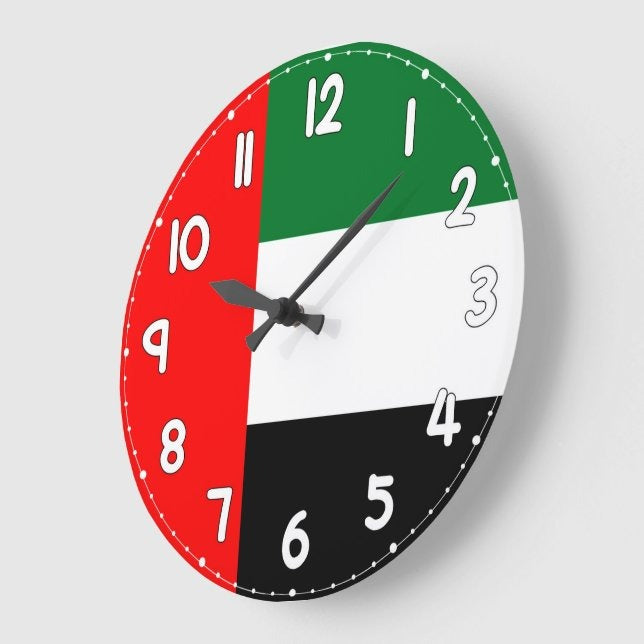 UAE Flag Wall Clock | National Day Wall Decor | UAE Home & Office Decoration | Patriotic Gift Idea