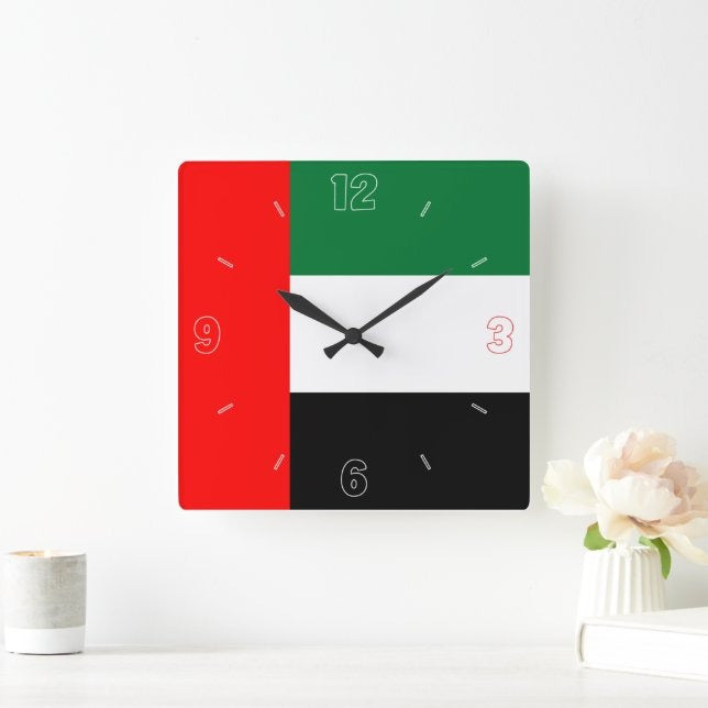 UAE Flag Wall Clock | National Day Wall Decor | UAE Home & Office Decoration | Patriotic Gift Idea