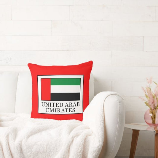 Red UAE Flag Pillow | National Day Cushion | UAE Home & Office Decor