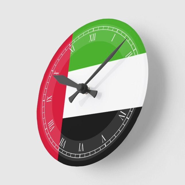 UAE Flag Round Wall Clock | National Day Wall Decor | UAE Home & Office Decoration | Patriotic Gift Idea