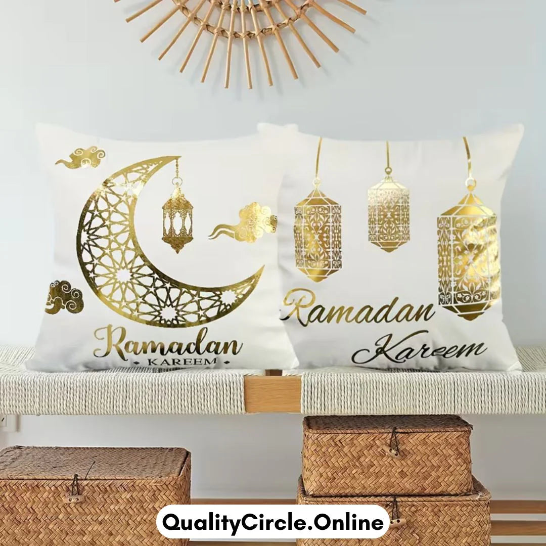 Golden Moon and Lamp Pattern Pillowcase (With Pillow)